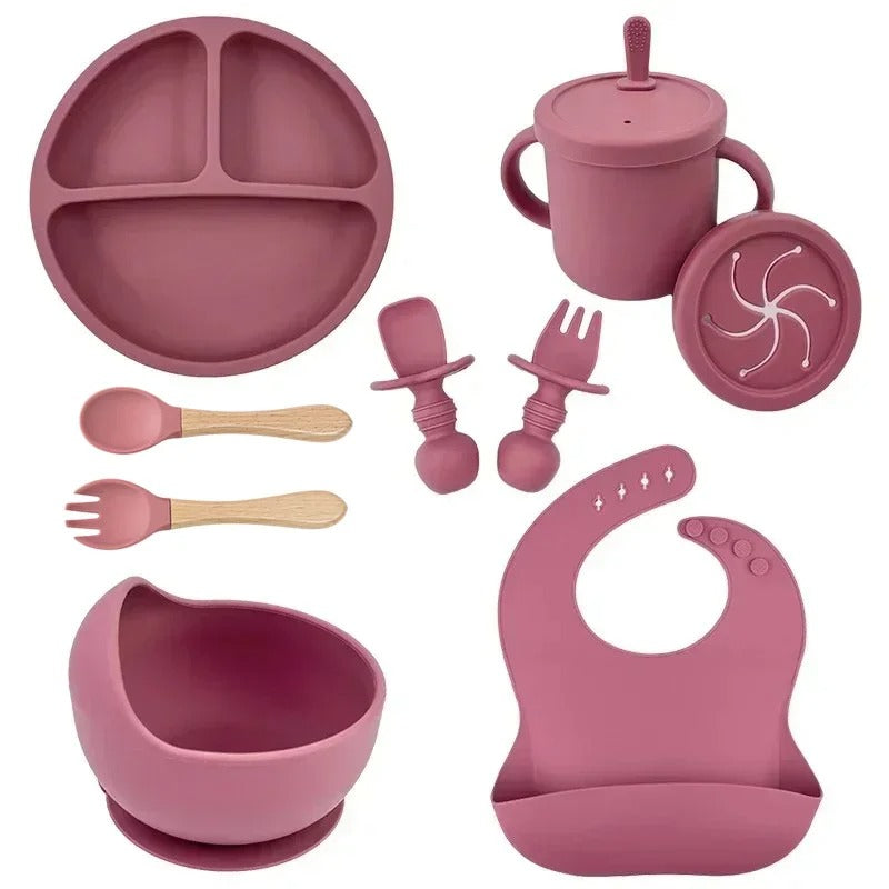 Food grade silicone baby dish set