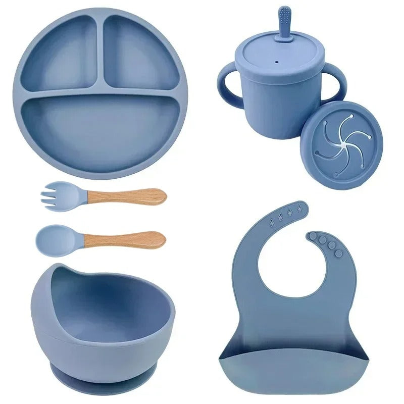 Food grade silicone baby dish set