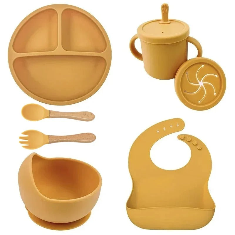 Food grade silicone baby dish set